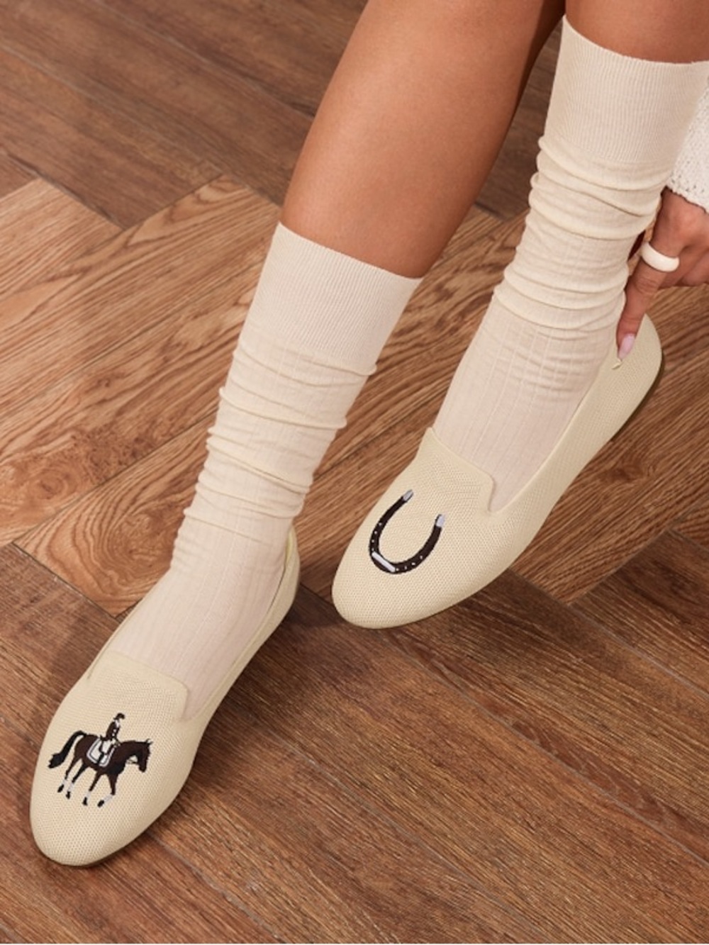 Vivaia Round-Toe Embroidered Loafers Audrey Loafers